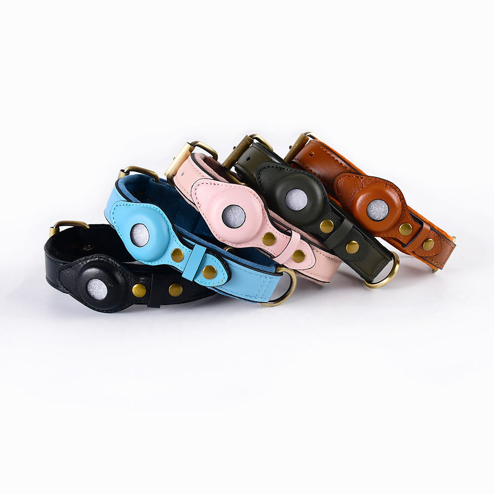 AirTag Dog Collar Leather