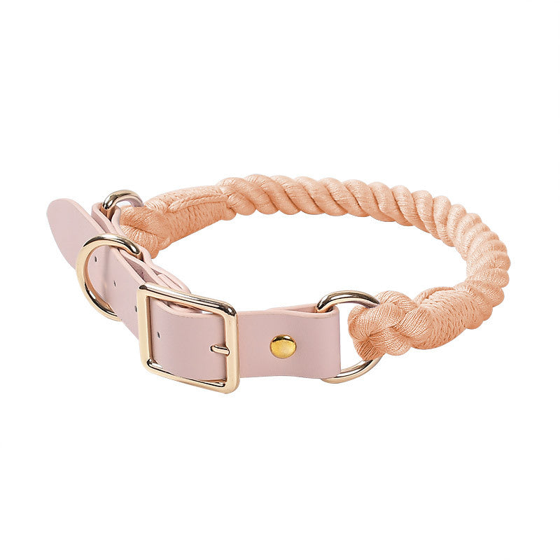 Braided PU & Cotton Dog Collar