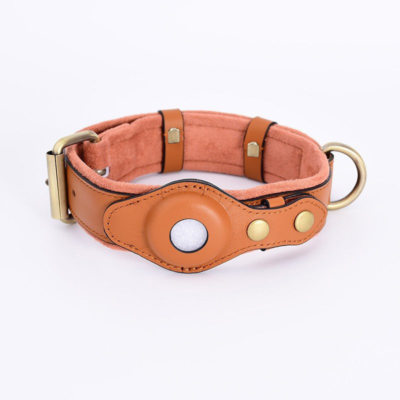 AirTag Dog Collar Leather Suede