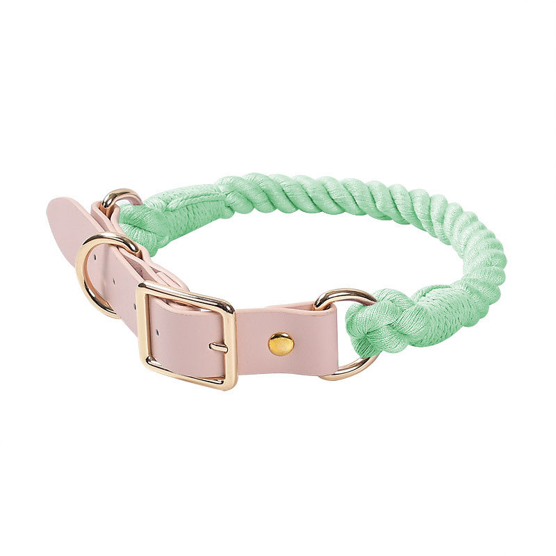 Braided PU & Cotton Dog Collar