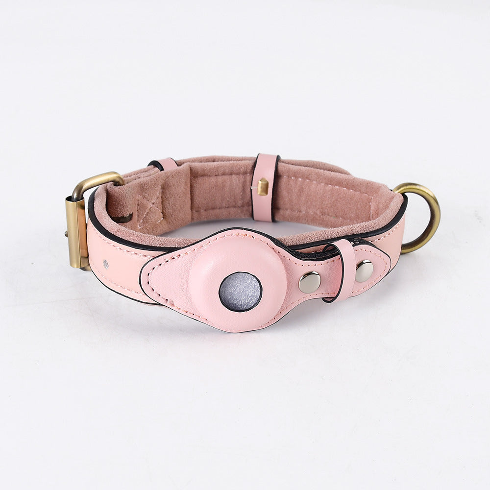 AirTag Dog Collar Leather Suede