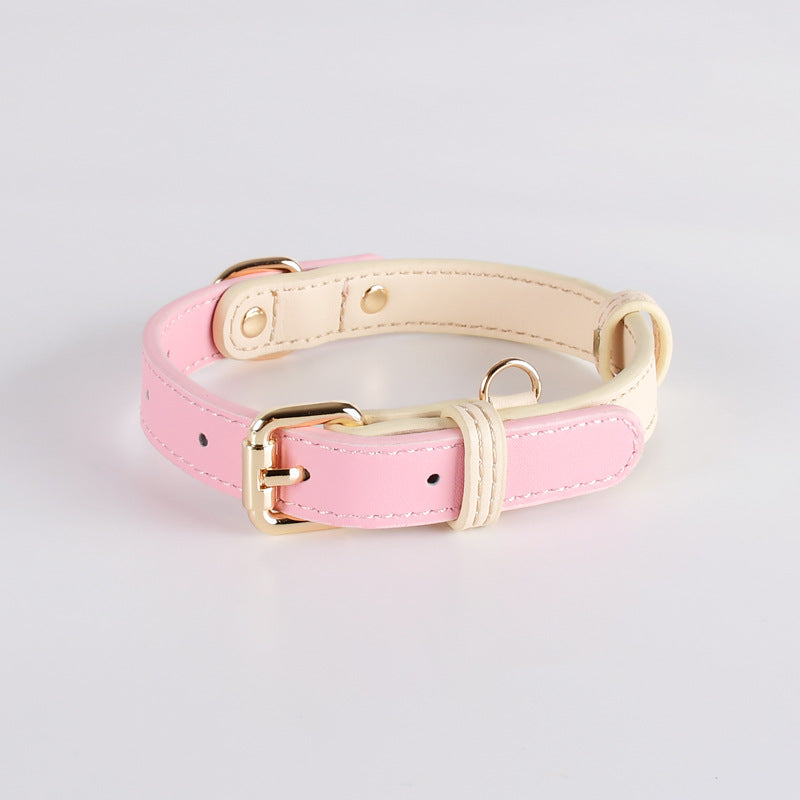 Leather Dog Set Adjustable No Pull
