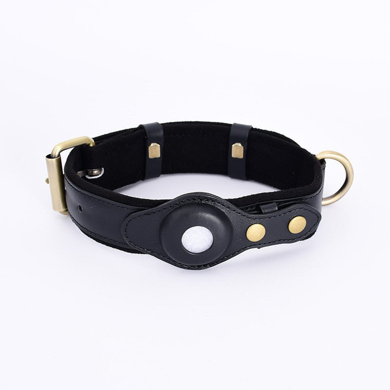 AirTag Dog Collar Leather Suede