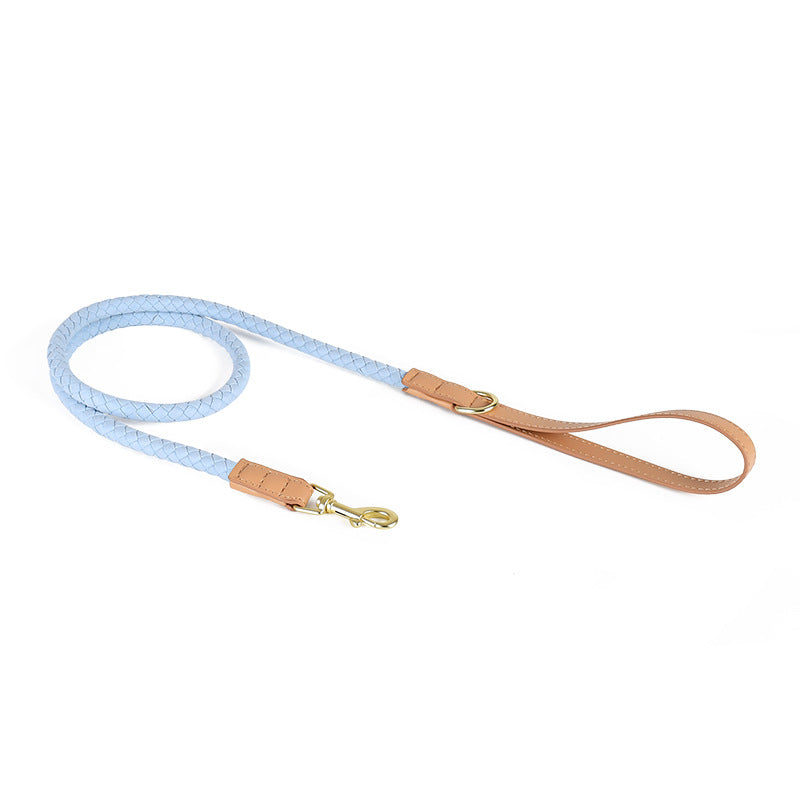 Braided Leather Dog Leash 1.2M