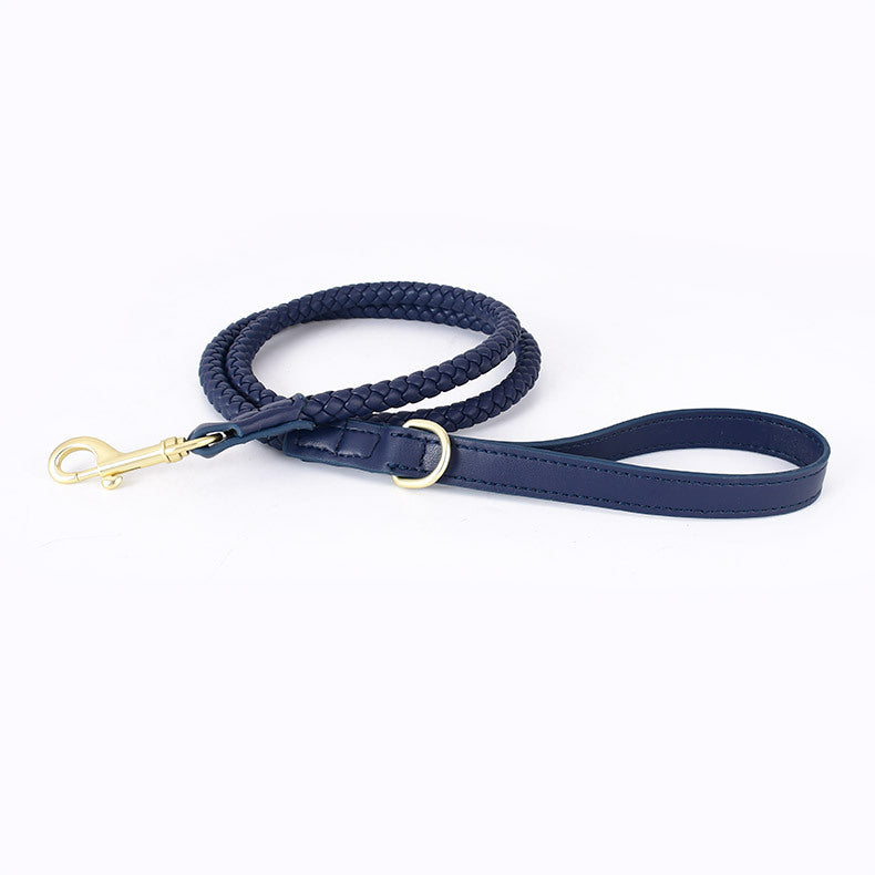 Woven Leather Dog Leash