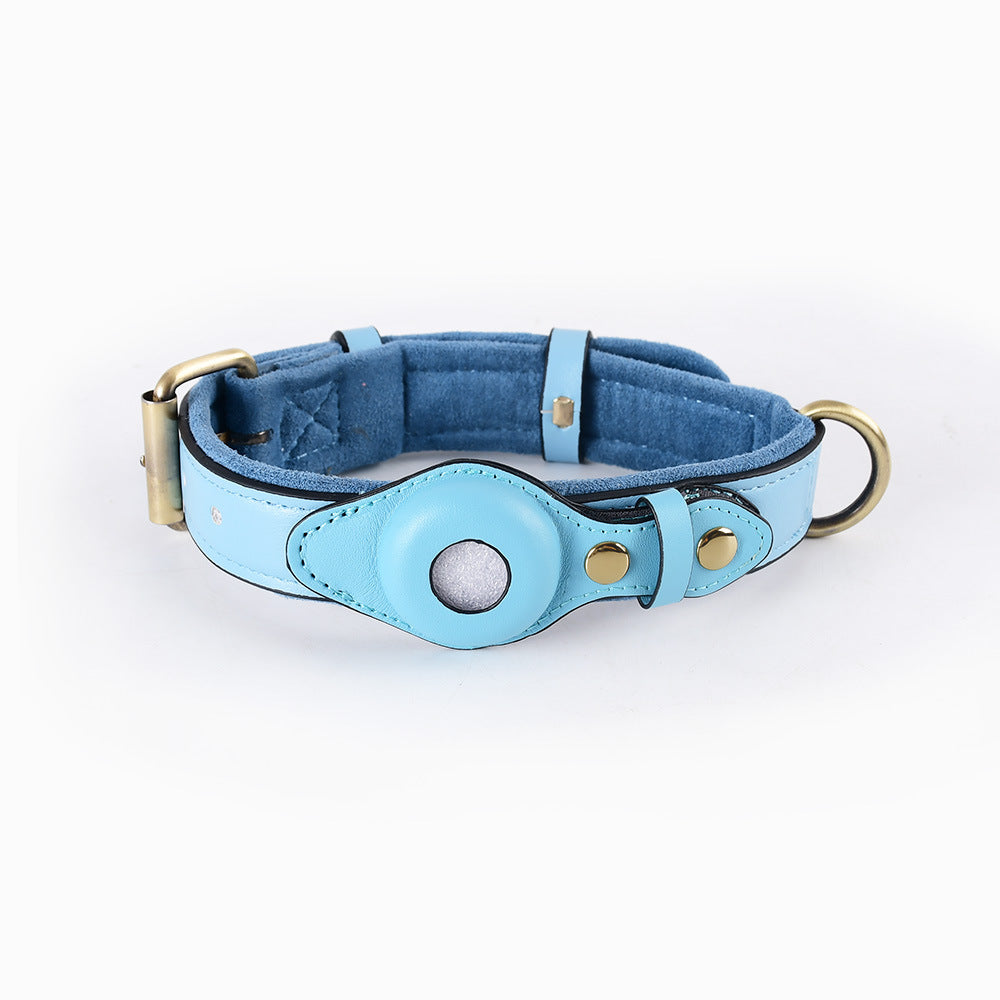 AirTag Dog Collar Leather Suede