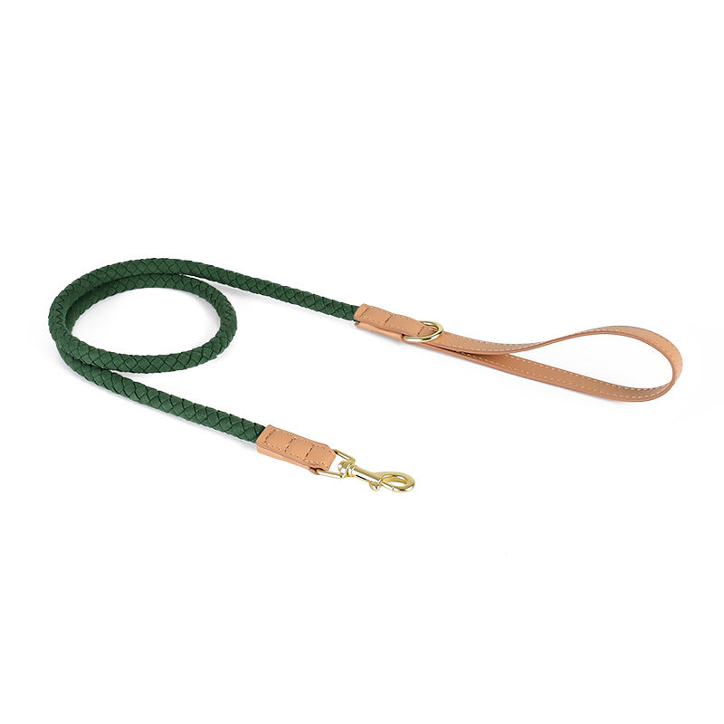 Braided Leather Dog Leash 1.2M