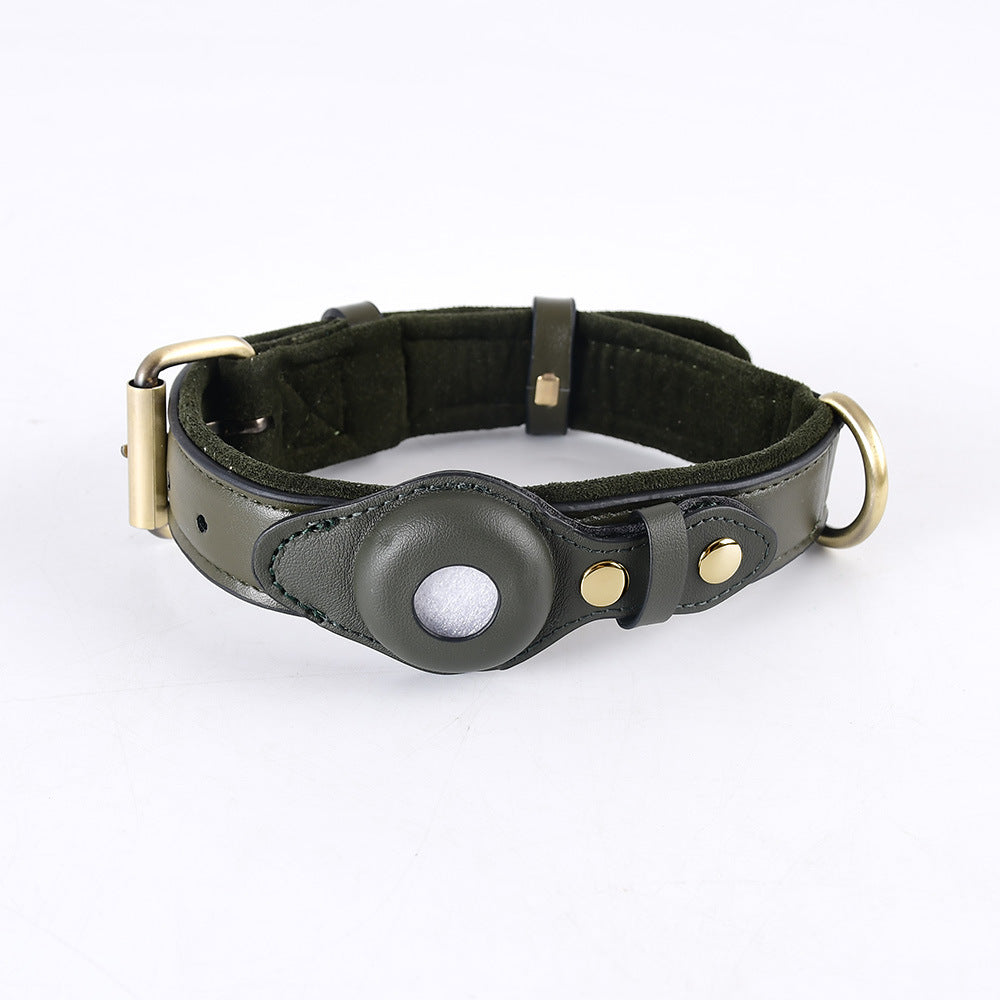 AirTag Dog Collar Leather Suede