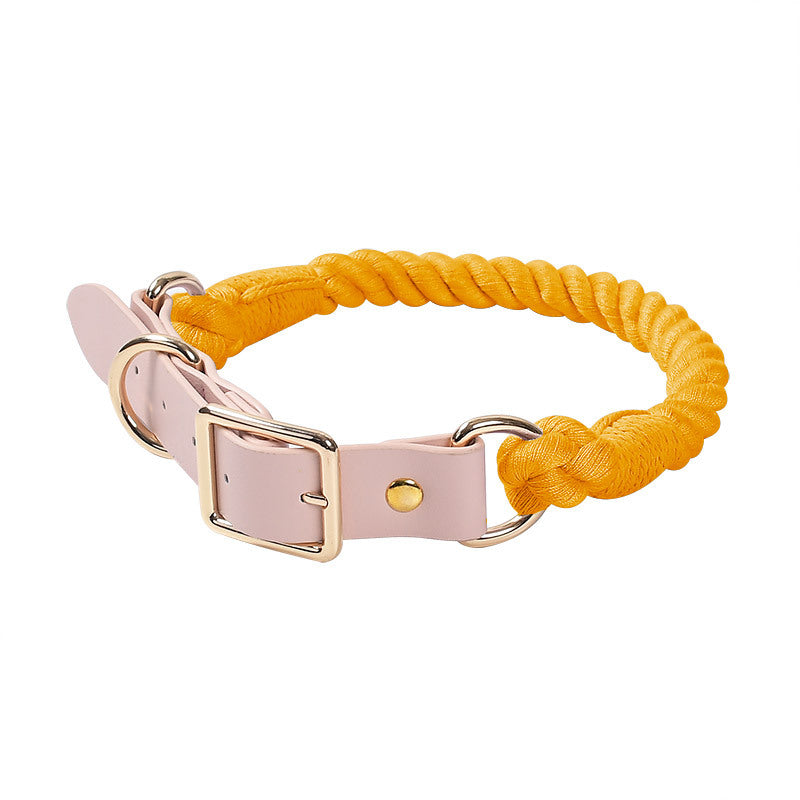 Braided PU & Cotton Dog Collar