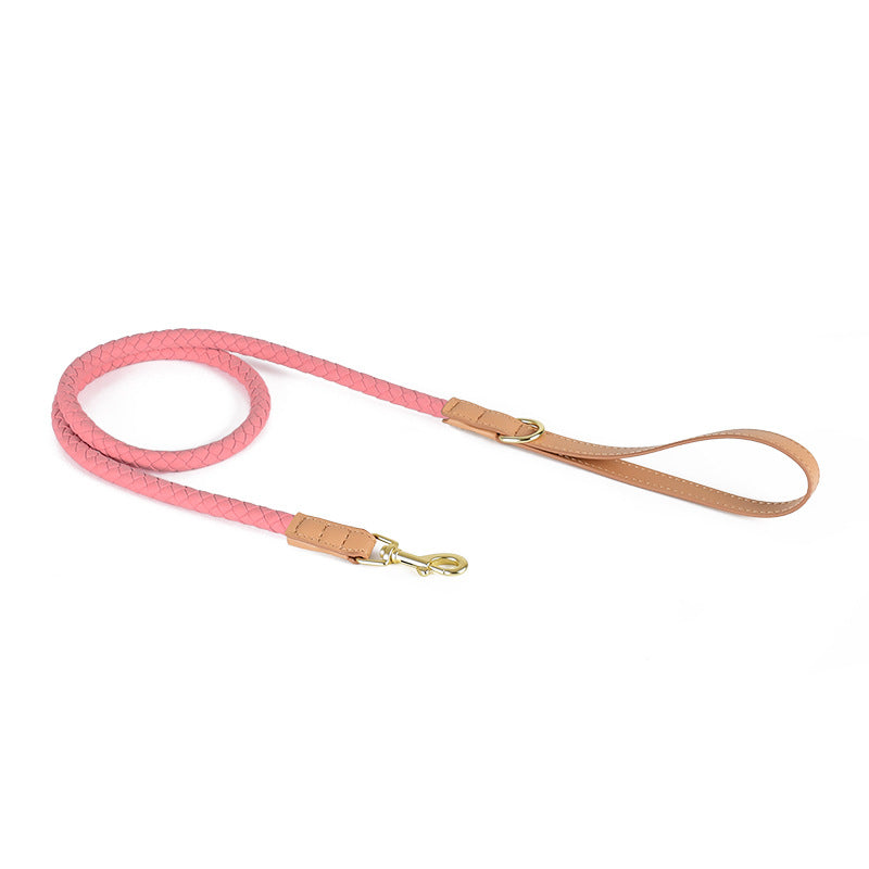 Braided Leather Dog Leash 1.2M
