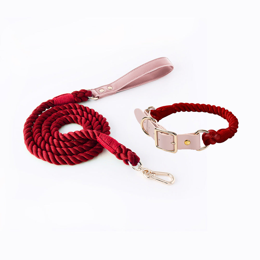 Braided PU & Cotton Dog Set