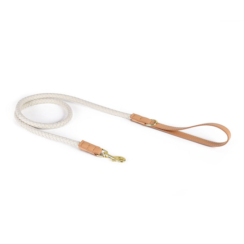 Braided Leather Dog Leash 1.2M
