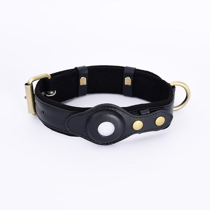 AirTag Dog Collar Leather Suede