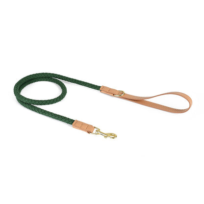 Braided Leather Dog Leash 1.2M