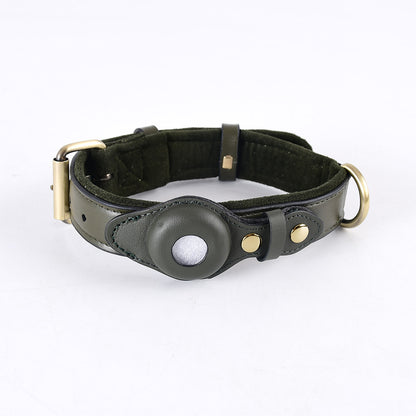 AirTag Dog Collar Leather Suede