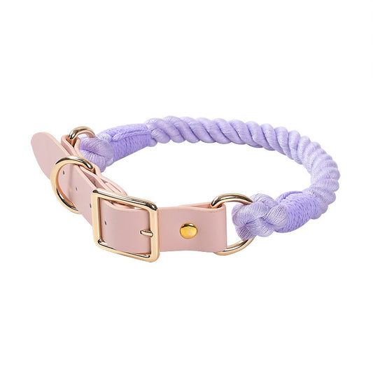 Braided PU & Cotton Dog Collar